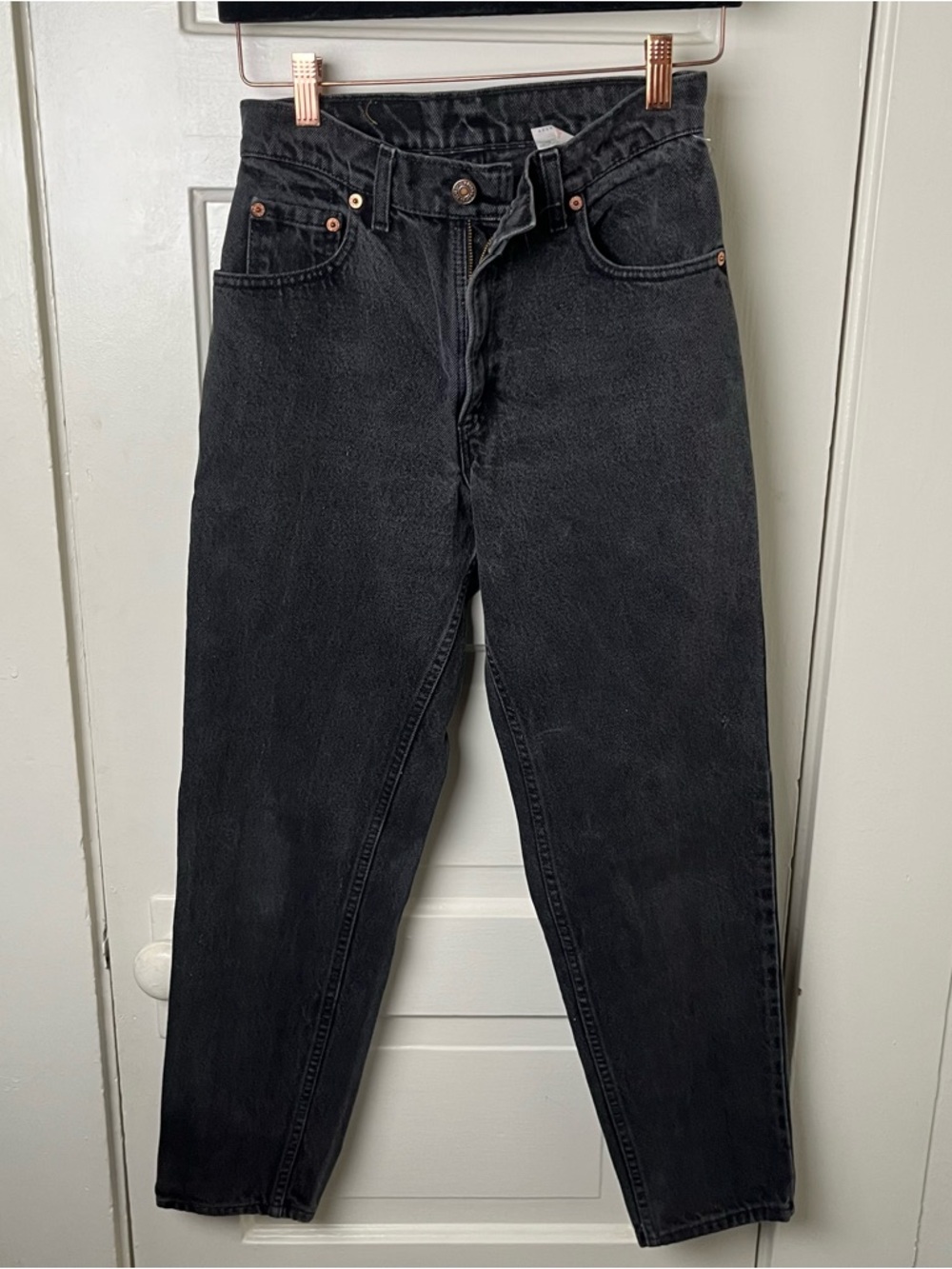 Levi's Women Slim Straight  Charcoal Black Jeans Western Casual Boho Chic Mom